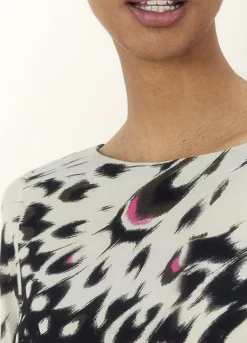 Fashion Summum Abstract Butterfly Print Top Multicolor