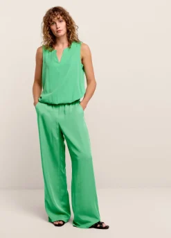 Hot Summum Airy, Straight-Leg Trousers Green