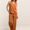 Online Summum Airy, Straight-Leg Trousers Brown