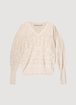 Discount Summum Ajour-Knit Jumper Creme