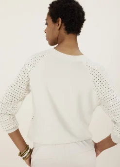Outlet Summum Ajour-Knit Jumper Creme