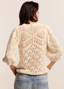 Sale Summum Ajour-Knitted Jumper Creme