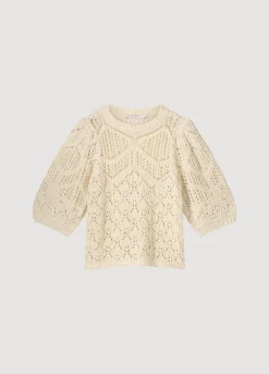 Sale Summum Ajour-Knitted Jumper Creme