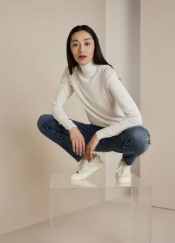 New Summum Basic Polo Neck Jumper Creme
