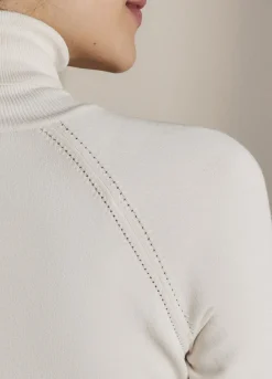 New Summum Basic Polo Neck Jumper Creme