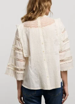 Hot Summum Blouse With Lace Creme