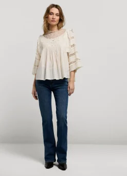 Hot Summum Blouse With Lace Creme
