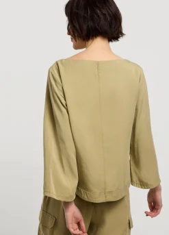 Hot Summum Boat-Neck Top Green