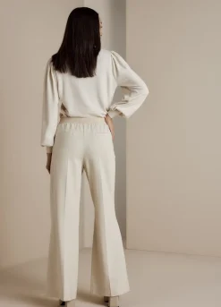 Online Summum Boot Cut Punto Milano Trousers Creme