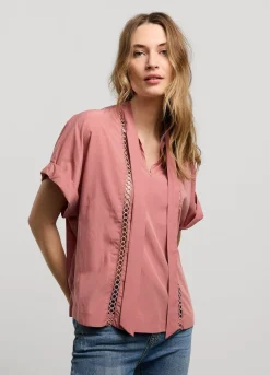 Fashion Summum Bow-Tie Top Pink
