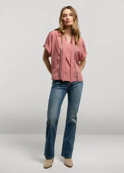 Fashion Summum Bow-Tie Top Pink