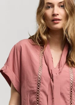 Fashion Summum Bow-Tie Top Pink