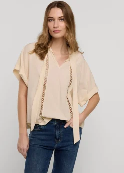 Online Summum Bow-Tie Top Creme