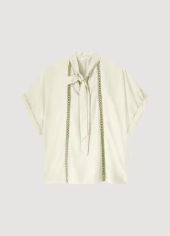Online Summum Bow-Tie Top Creme