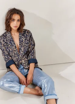 Best Summum Boyfriend Blazer With Print Multicolor