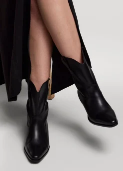 Outlet Summum Calf-Length Cowboy Boots Black