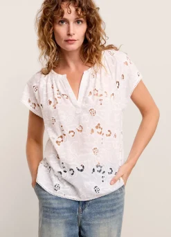 Outlet Summum Cap-Sleeved Top White
