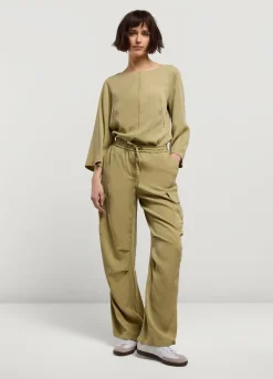 New Summum Cargo Trousers With Elasticated Waistband Green