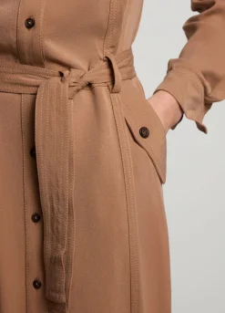 Fashion Summum Cool Button-Down Dress Brown