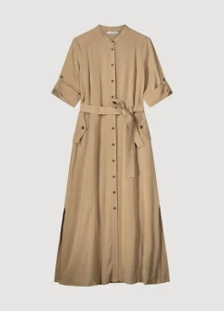 Fashion Summum Cool Button-Down Dress Brown