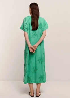 Discount Summum Cotton-Linen Dress Green