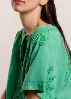 Discount Summum Cotton-Linen Dress Green