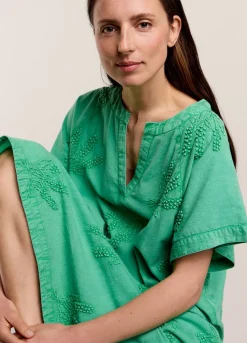 Discount Summum Cotton-Linen Dress Green