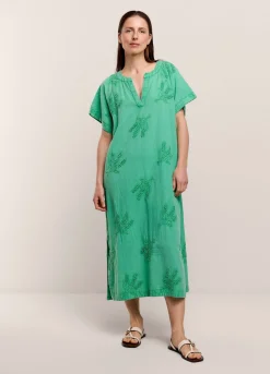 Discount Summum Cotton-Linen Dress Green