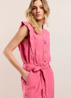 Sale Summum Cotton-Linen Jumpsuit Pink