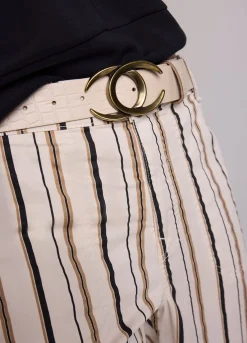New Summum Crocodile Effect Belt Creme