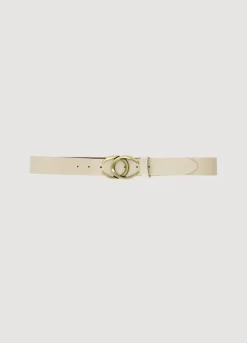 Clearance Summum Crocodile Effect Belt Creme
