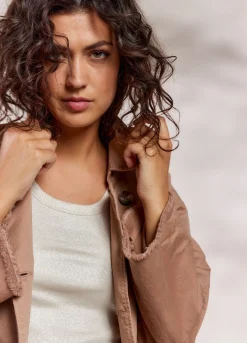 Discount Summum Cropped Trench Coat Brown