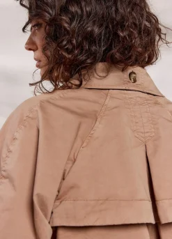 Discount Summum Cropped Trench Coat Brown