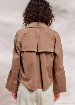 Discount Summum Cropped Trench Coat Brown
