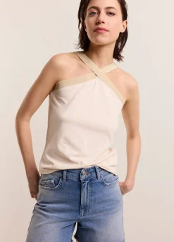 Best Summum Crossed Neckline Singlet Creme