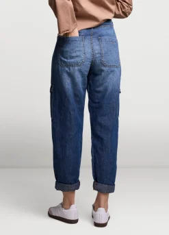 Outlet Summum Denim Cargo Pants Blue