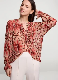 Discount Summum Double Ruffle Top Pink