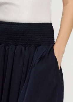 Fashion Summum Drapey Satin Skirt Blue