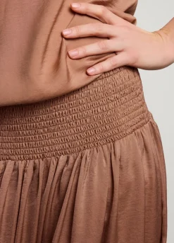 Sale Summum Drapey Satin Skirt Brown