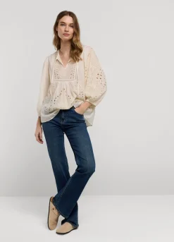Online Summum English Embroidery Top Creme