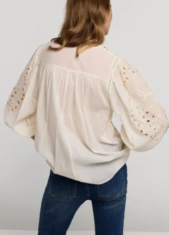 Online Summum English Embroidery Top Creme