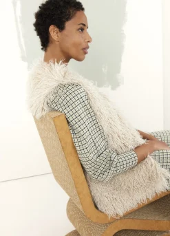 Fashion Summum Faux Fur Gilet Creme