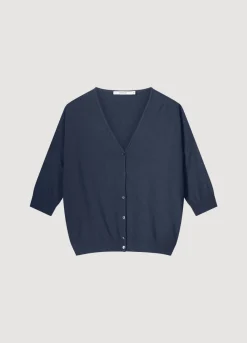 Hot Summum Fine-Knit Cardigan Blue