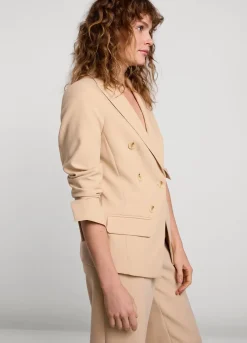 New Summum Fitted Blazer With Buttons Creme