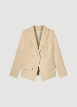 New Summum Fitted Blazer With Buttons Creme