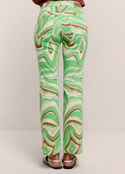 Hot Summum Flared Broek Swirl Green