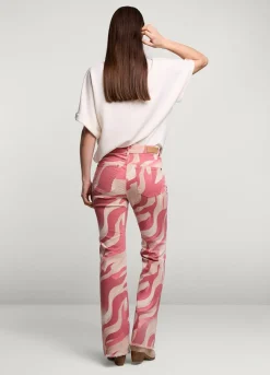 Sale Summum Flared Trousers With Print Pink