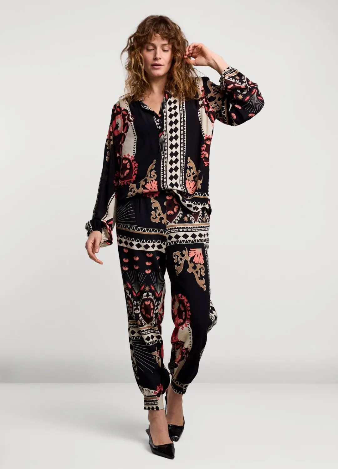 Outlet Summum Flowy Harem Pants Black
