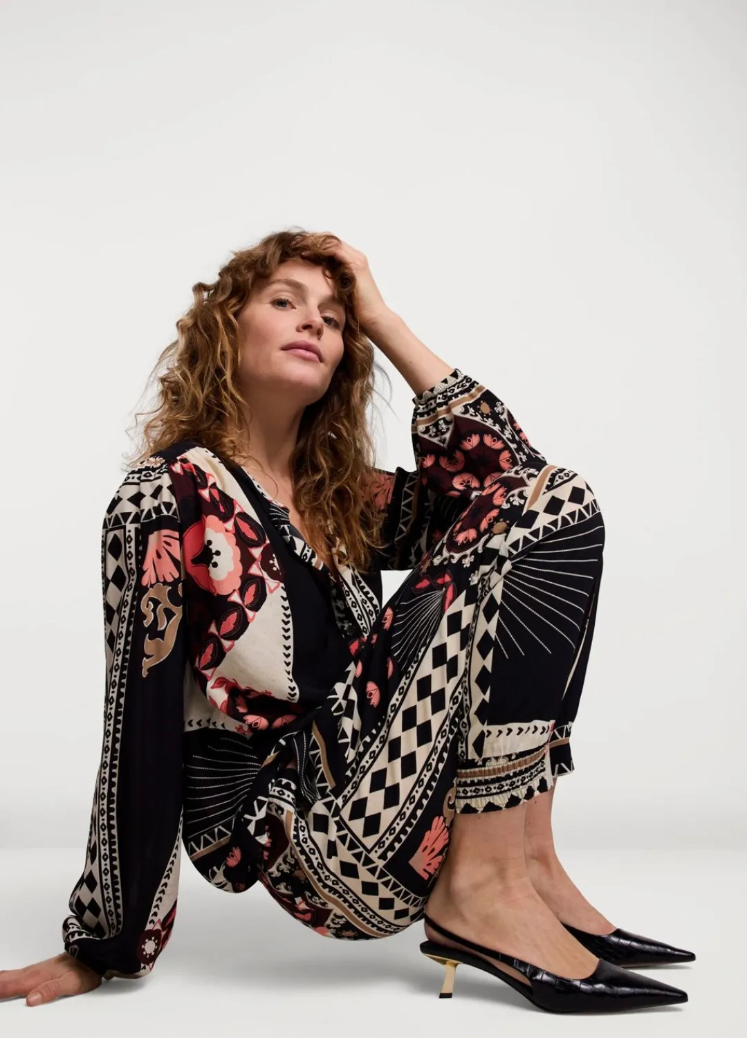 Outlet Summum Flowy Harem Pants Black
