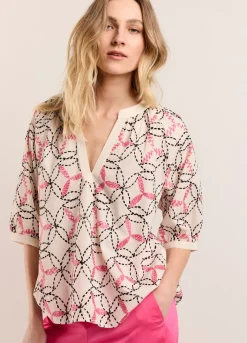 Outlet Summum Hand-Embroidered Blouse Creme
